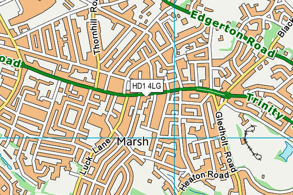 HD1 4LG map - OS VectorMap District (Ordnance Survey)