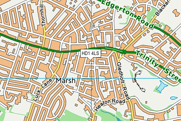 HD1 4LS map - OS VectorMap District (Ordnance Survey)