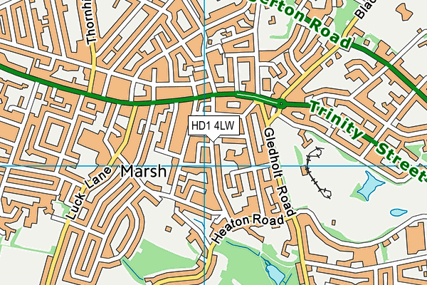 HD1 4LW map - OS VectorMap District (Ordnance Survey)