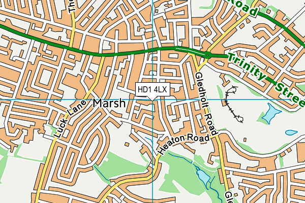 HD1 4LX map - OS VectorMap District (Ordnance Survey)