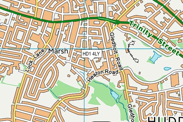 HD1 4LY map - OS VectorMap District (Ordnance Survey)