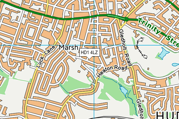 HD1 4LZ map - OS VectorMap District (Ordnance Survey)