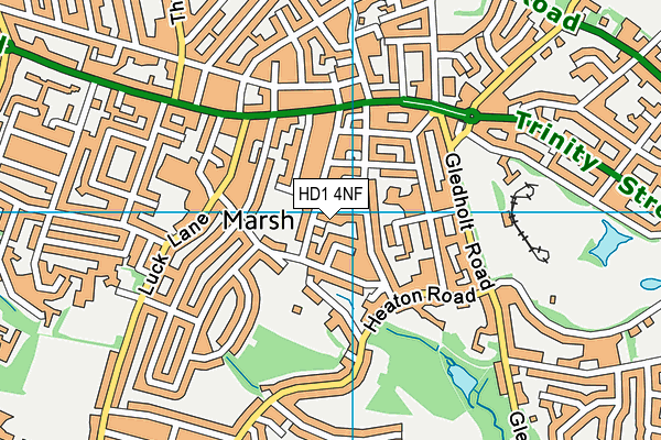 HD1 4NF map - OS VectorMap District (Ordnance Survey)