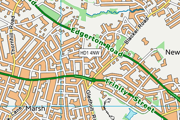 HD1 4NW map - OS VectorMap District (Ordnance Survey)