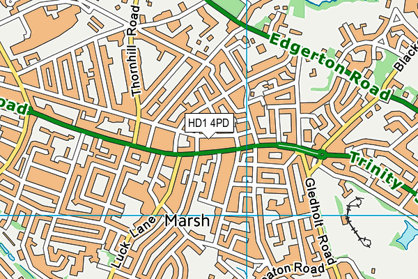 HD1 4PD map - OS VectorMap District (Ordnance Survey)