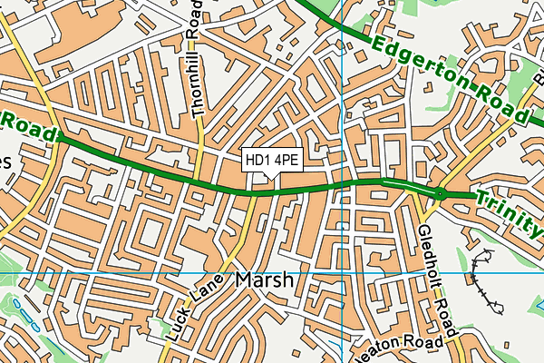 HD1 4PE map - OS VectorMap District (Ordnance Survey)
