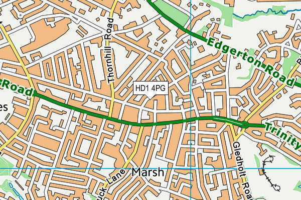 HD1 4PG map - OS VectorMap District (Ordnance Survey)