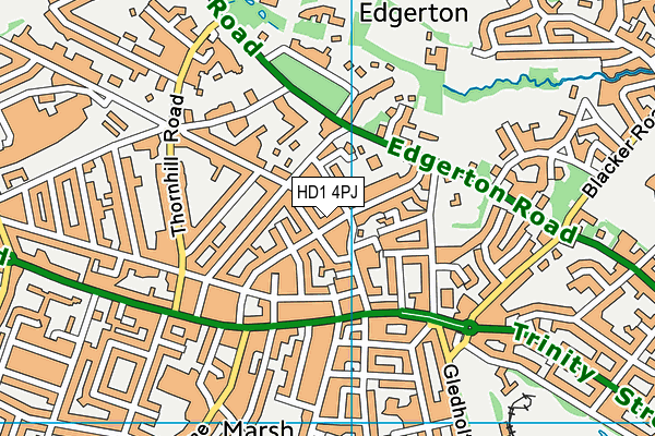 HD1 4PJ map - OS VectorMap District (Ordnance Survey)