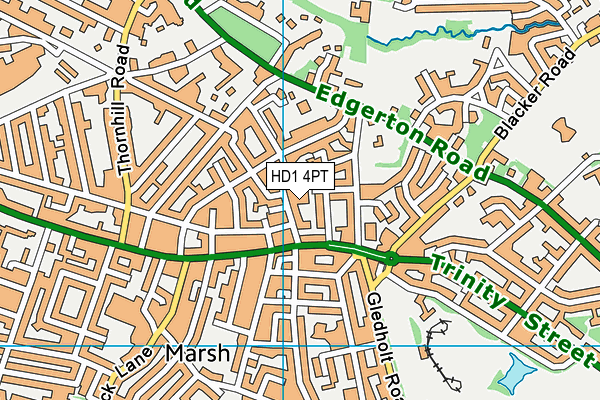 HD1 4PT map - OS VectorMap District (Ordnance Survey)