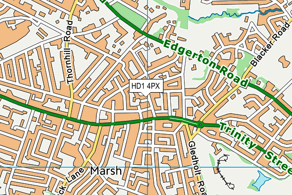 HD1 4PX map - OS VectorMap District (Ordnance Survey)