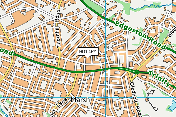 HD1 4PY map - OS VectorMap District (Ordnance Survey)