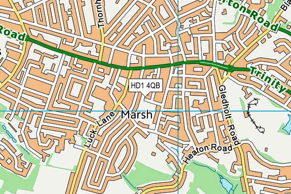 HD1 4QB map - OS VectorMap District (Ordnance Survey)