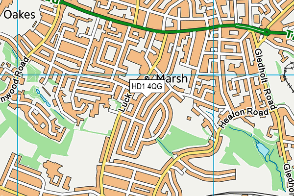 HD1 4QG map - OS VectorMap District (Ordnance Survey)