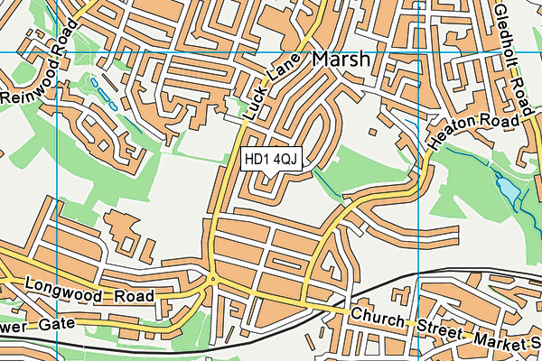 HD1 4QJ map - OS VectorMap District (Ordnance Survey)