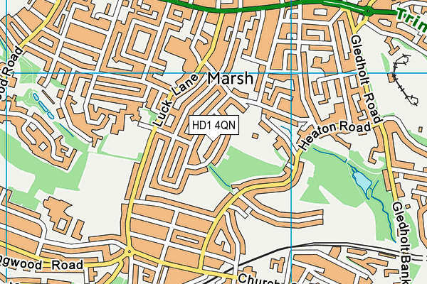 HD1 4QN map - OS VectorMap District (Ordnance Survey)