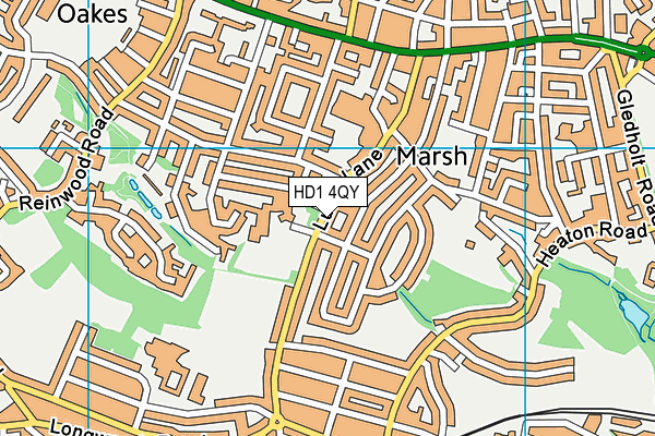 HD1 4QY map - OS VectorMap District (Ordnance Survey)