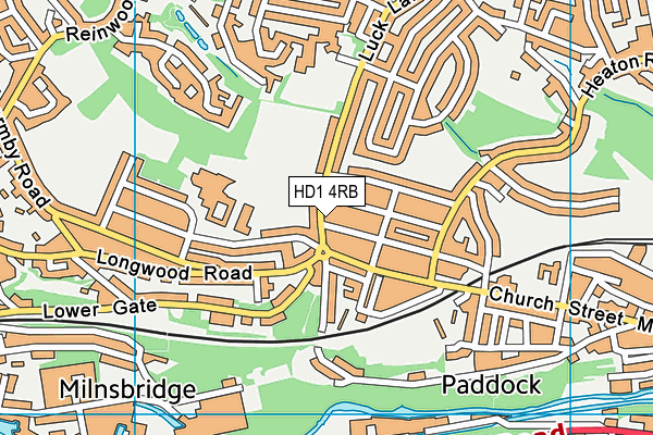 HD1 4RB map - OS VectorMap District (Ordnance Survey)