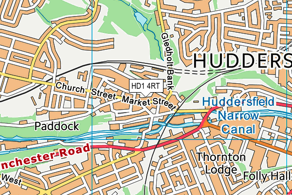 HD1 4RT map - OS VectorMap District (Ordnance Survey)