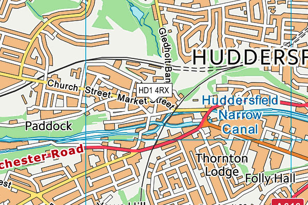 HD1 4RX map - OS VectorMap District (Ordnance Survey)