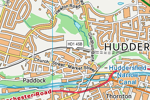 HD1 4SB map - OS VectorMap District (Ordnance Survey)