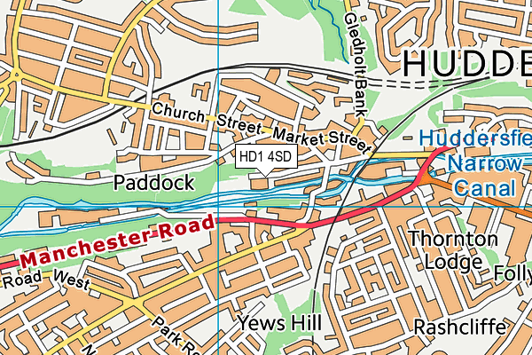 HD1 4SD map - OS VectorMap District (Ordnance Survey)