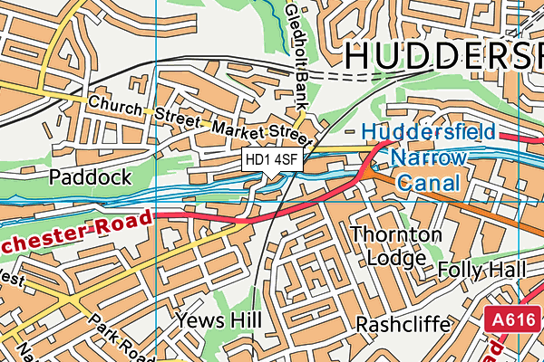 HD1 4SF map - OS VectorMap District (Ordnance Survey)