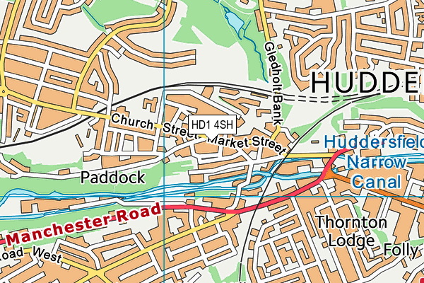 HD1 4SH map - OS VectorMap District (Ordnance Survey)