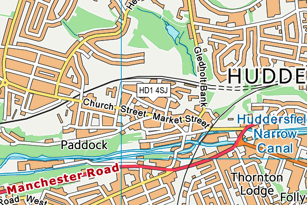 HD1 4SJ map - OS VectorMap District (Ordnance Survey)