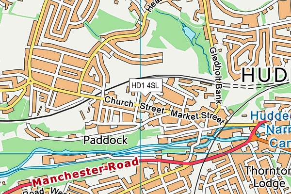 HD1 4SL map - OS VectorMap District (Ordnance Survey)