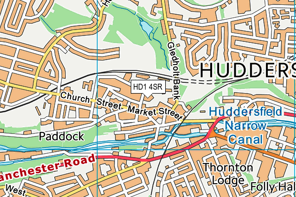 HD1 4SR map - OS VectorMap District (Ordnance Survey)