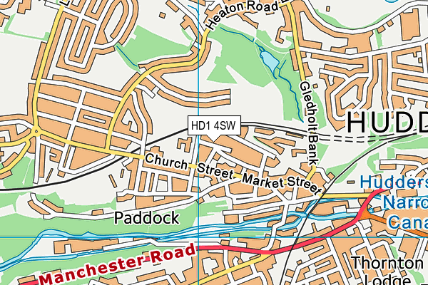 HD1 4SW map - OS VectorMap District (Ordnance Survey)