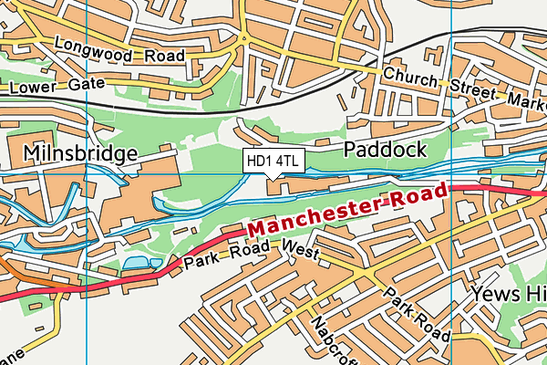 HD1 4TL map - OS VectorMap District (Ordnance Survey)