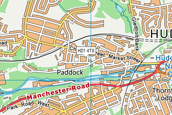 HD1 4TS map - OS VectorMap District (Ordnance Survey)