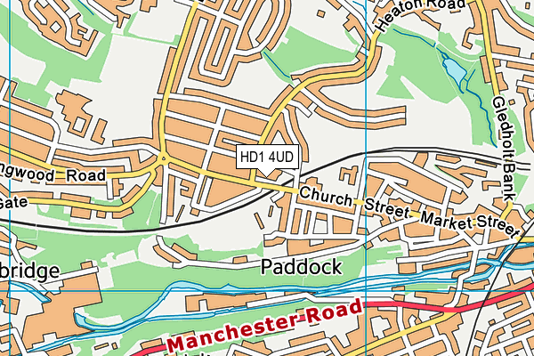 HD1 4UD map - OS VectorMap District (Ordnance Survey)