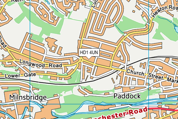 HD1 4UN map - OS VectorMap District (Ordnance Survey)