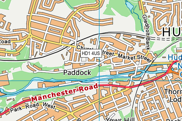 HD1 4US map - OS VectorMap District (Ordnance Survey)