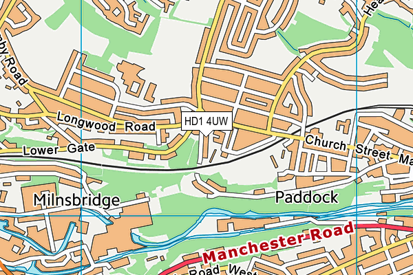 HD1 4UW map - OS VectorMap District (Ordnance Survey)