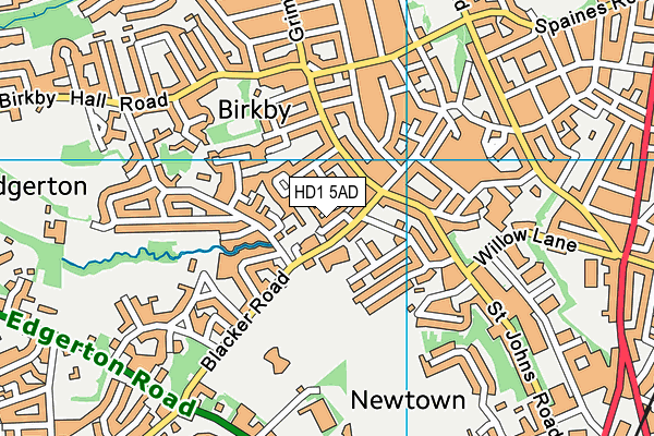 HD1 5AD map - OS VectorMap District (Ordnance Survey)