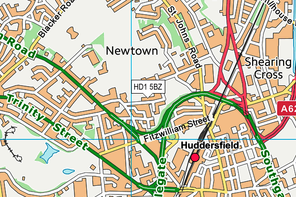 HD1 5BZ map - OS VectorMap District (Ordnance Survey)