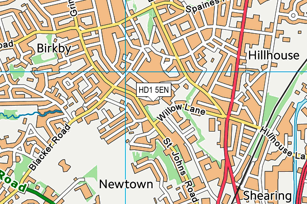 HD1 5EN map - OS VectorMap District (Ordnance Survey)