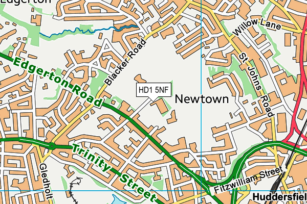 Huddersfield Lawn Tennis And Squash Club map (HD1 5NF) - OS VectorMap District (Ordnance Survey)