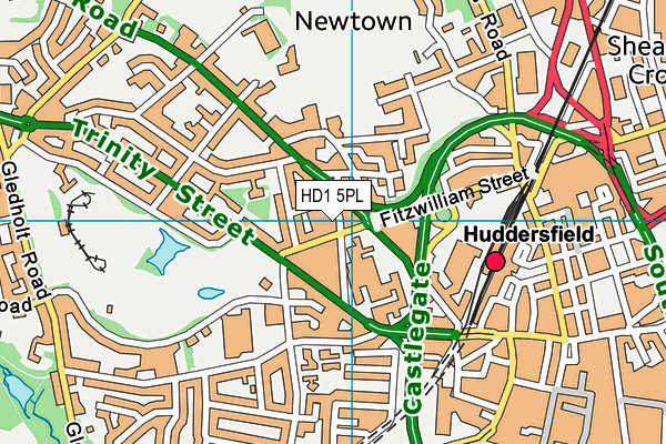 HD1 5PL map - OS VectorMap District (Ordnance Survey)