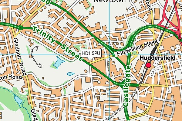 HD1 5PU map - OS VectorMap District (Ordnance Survey)