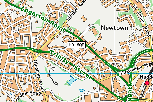 HD1 5QE map - OS VectorMap District (Ordnance Survey)