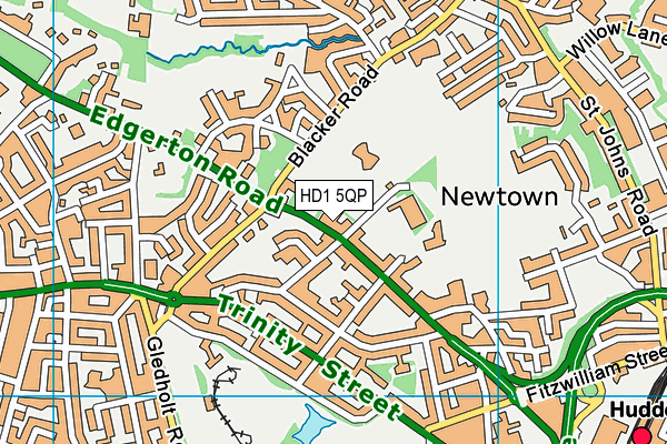 HD1 5QP map - OS VectorMap District (Ordnance Survey)