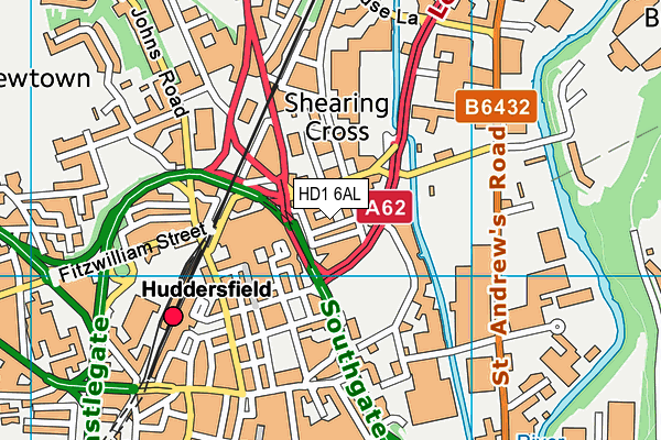 HD1 6AL map - OS VectorMap District (Ordnance Survey)