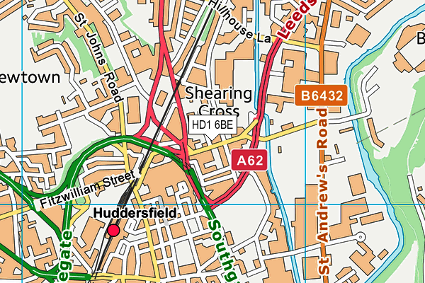 HD1 6BE map - OS VectorMap District (Ordnance Survey)