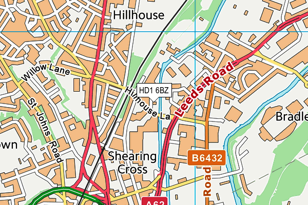 HD1 6BZ map - OS VectorMap District (Ordnance Survey)