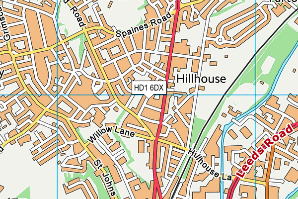 HD1 6DX map - OS VectorMap District (Ordnance Survey)