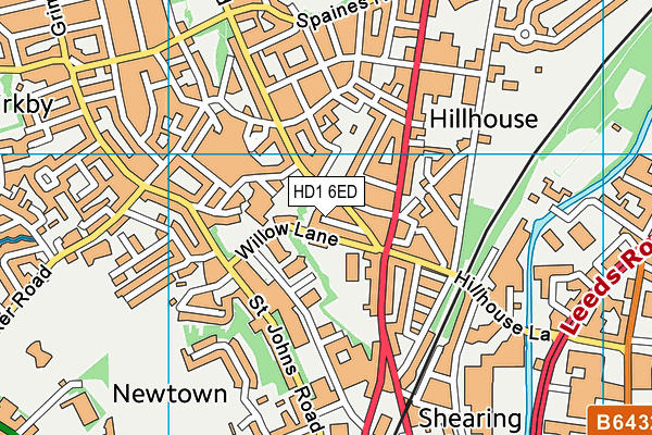 HD1 6ED map - OS VectorMap District (Ordnance Survey)